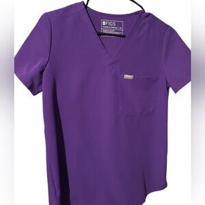 Figs Vivid Purple V-Neck Scrub Top